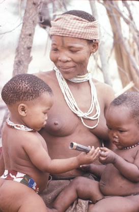 African woman with babies
